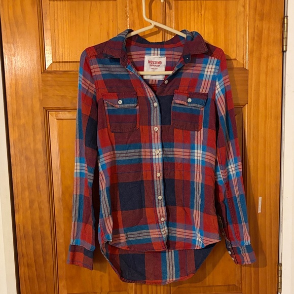 Mossimo Supply Co. Tops - Mossimo Supply Co. Red and Blue Plaid Button Down Shirt